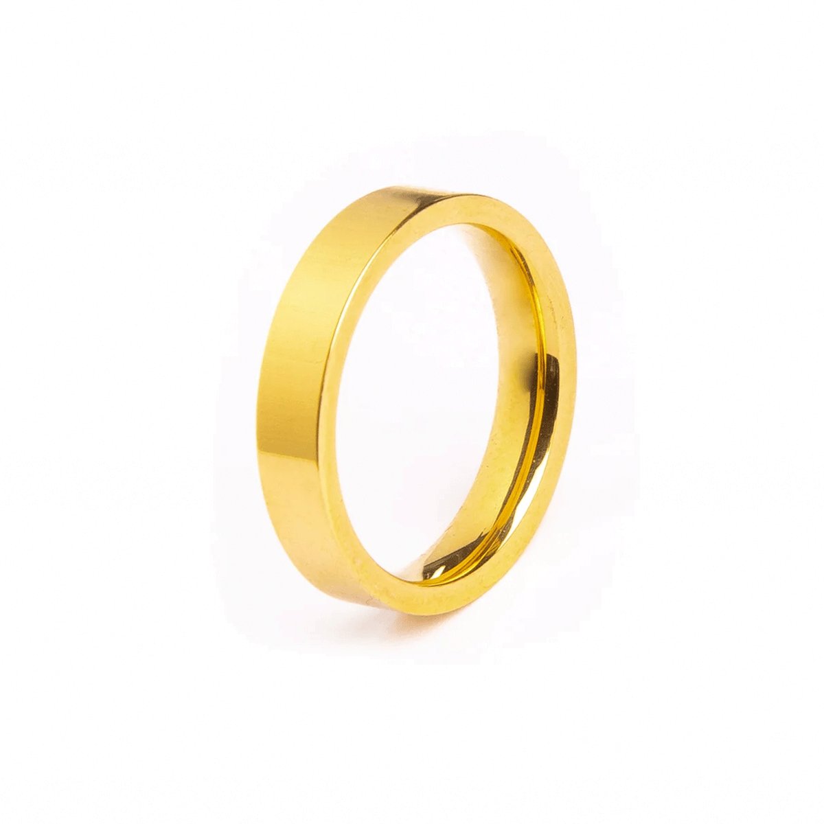 Square Anatomical Wedding Band Plated in 18K Gold