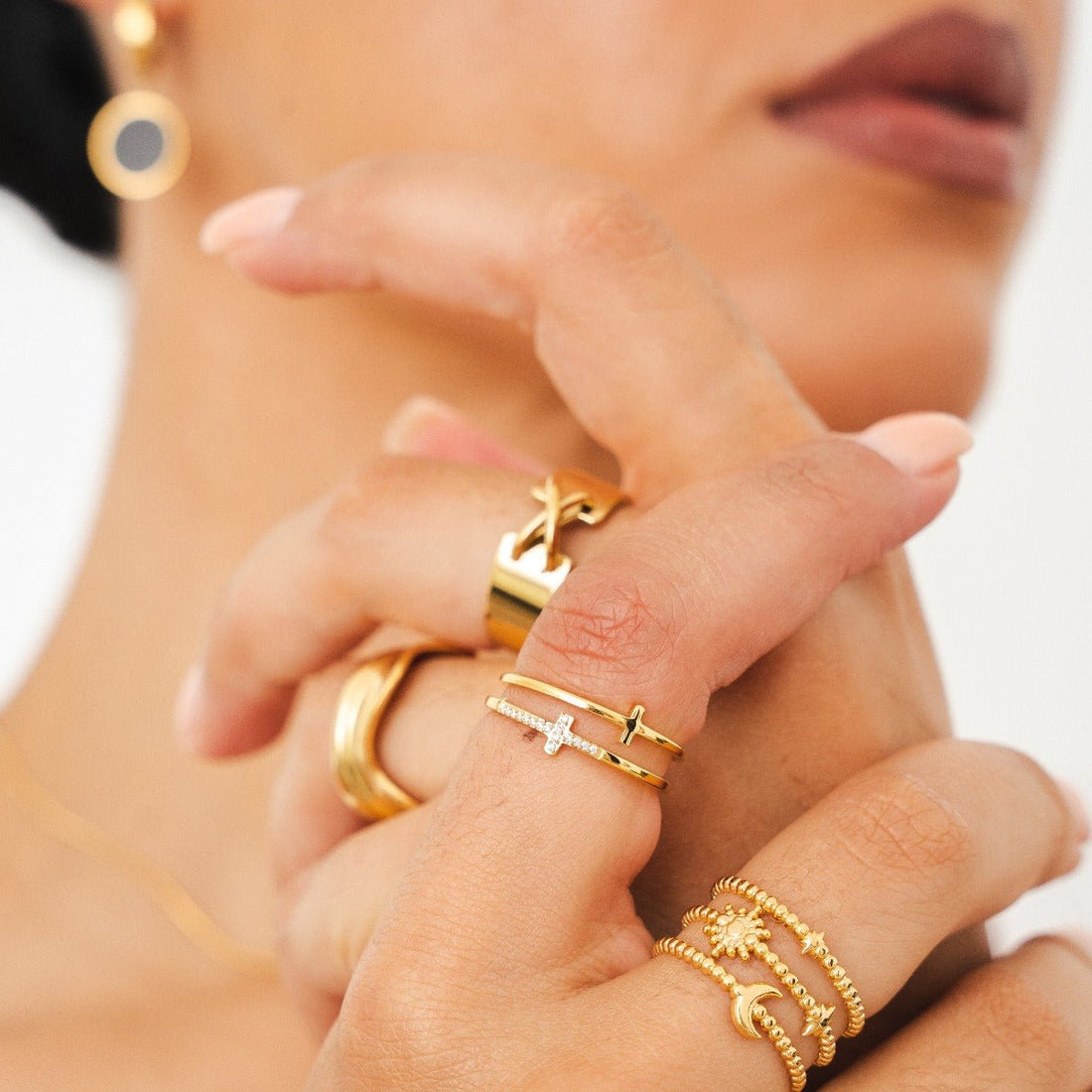 18k Gold Plated Cross Ring