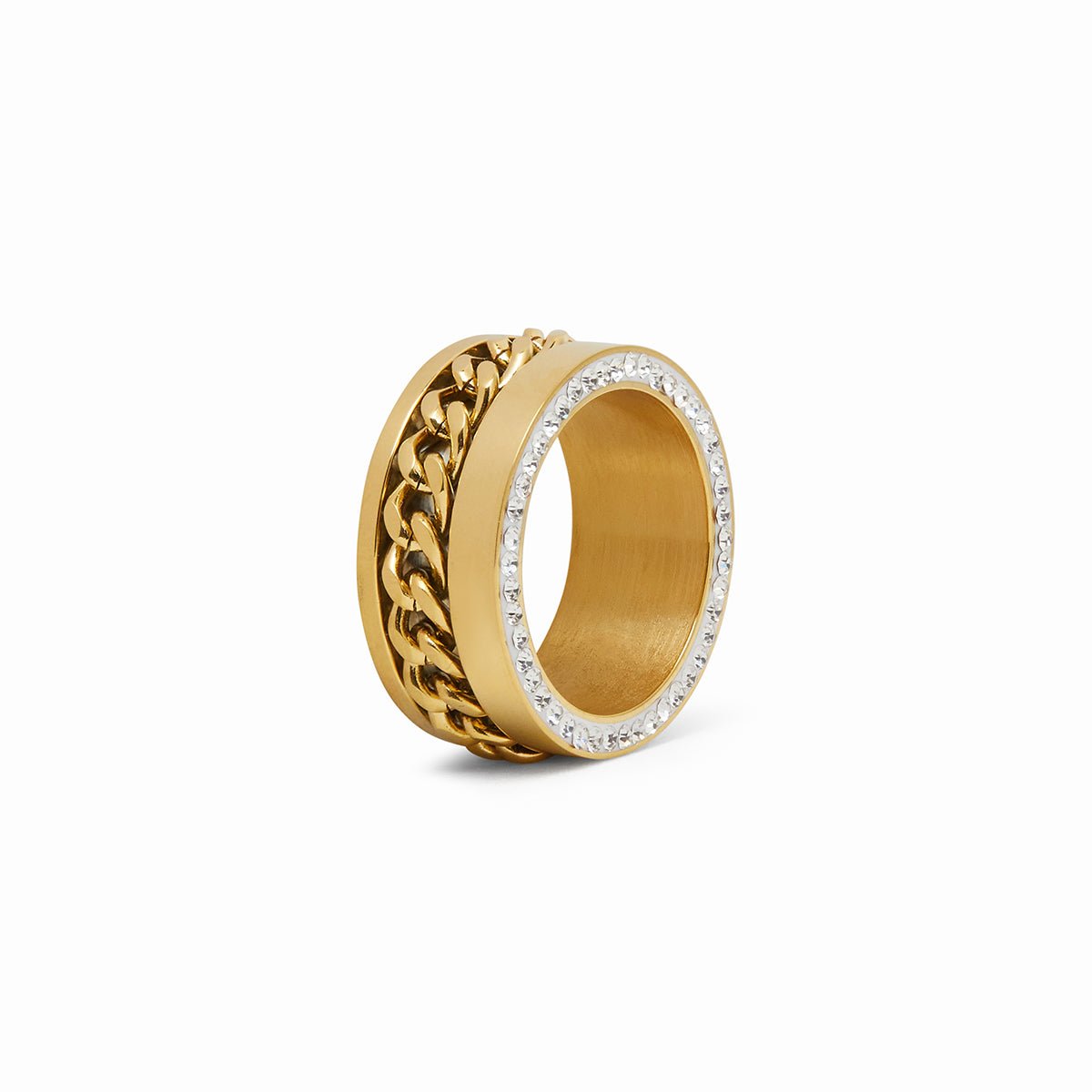 18K Gold Plated Zirconia Link Ring