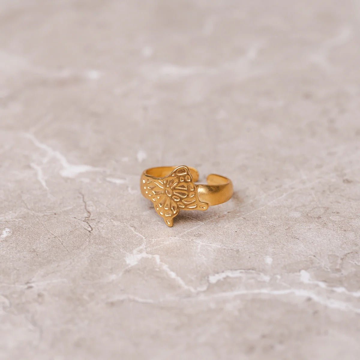Adjustable Flora Ring Plated in 18K Gold