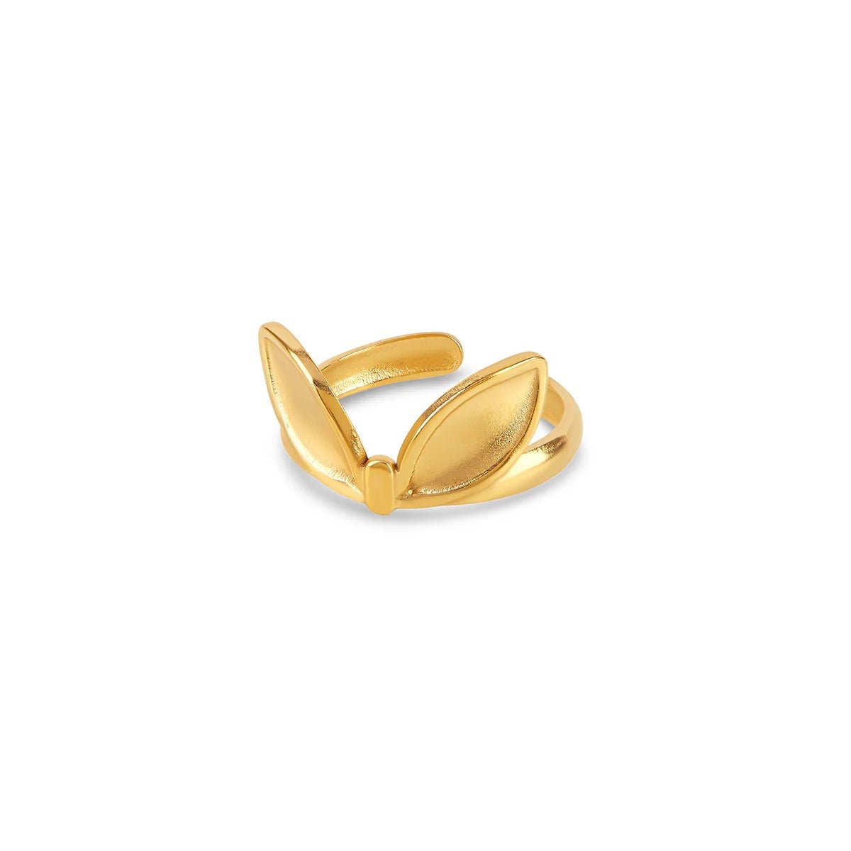 Adjustable Leaf Ring Plated in 18K Gold