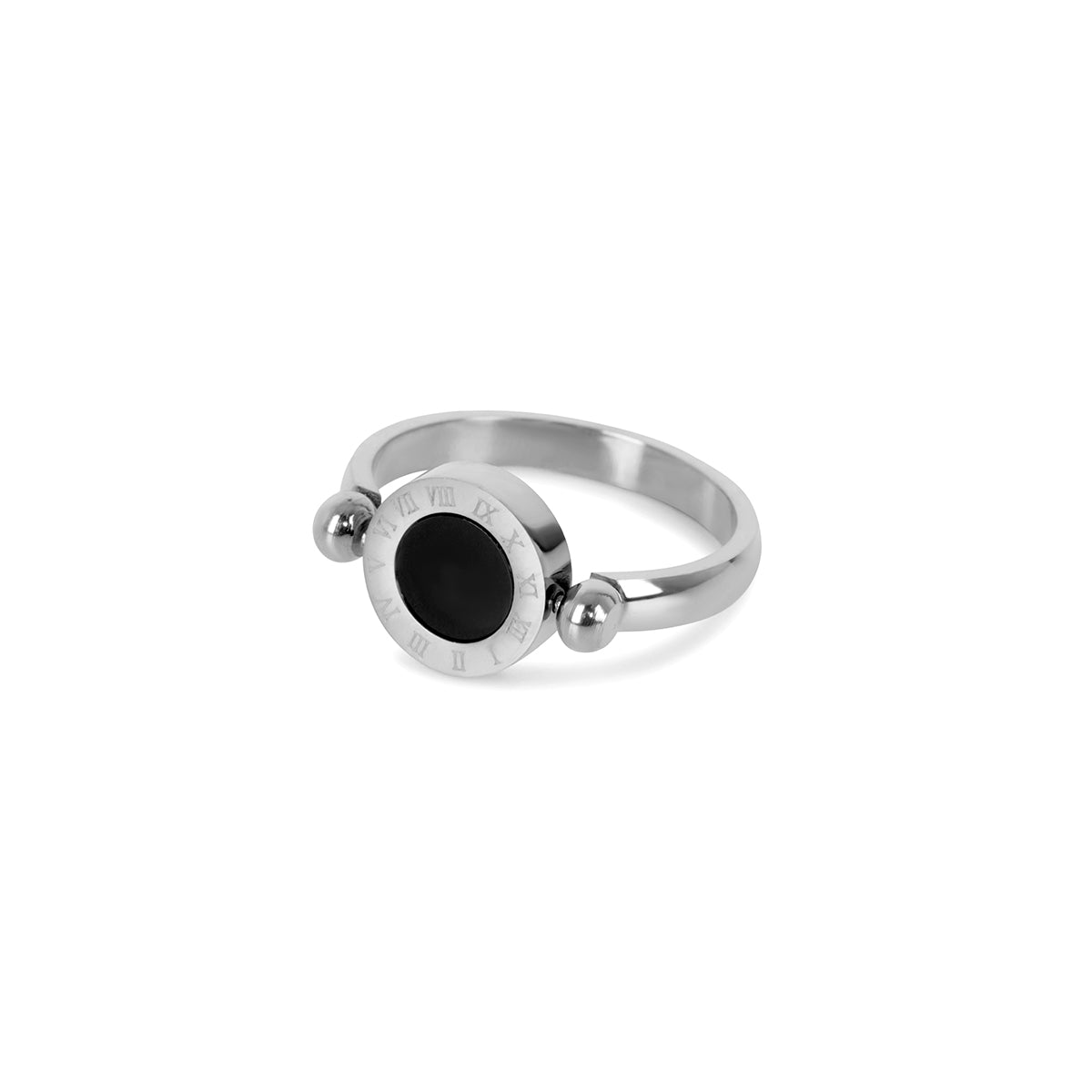 Rotating Roman Numeral Ring - Silver