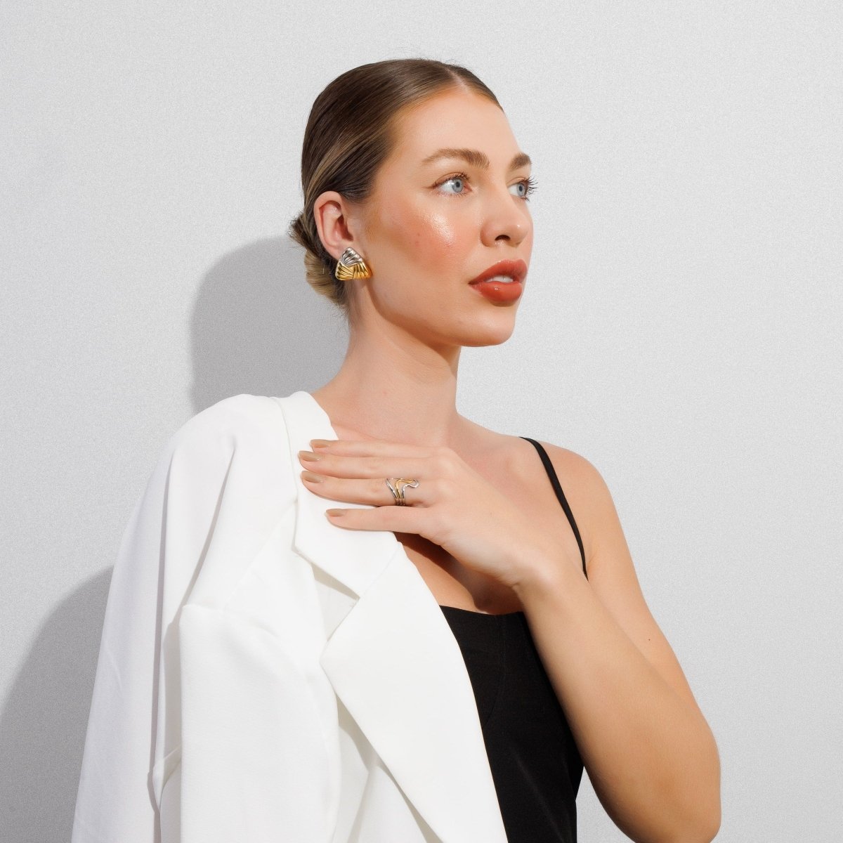 Harmony Dual Adjustable Ring with a Mix of Gold and Silver Plating