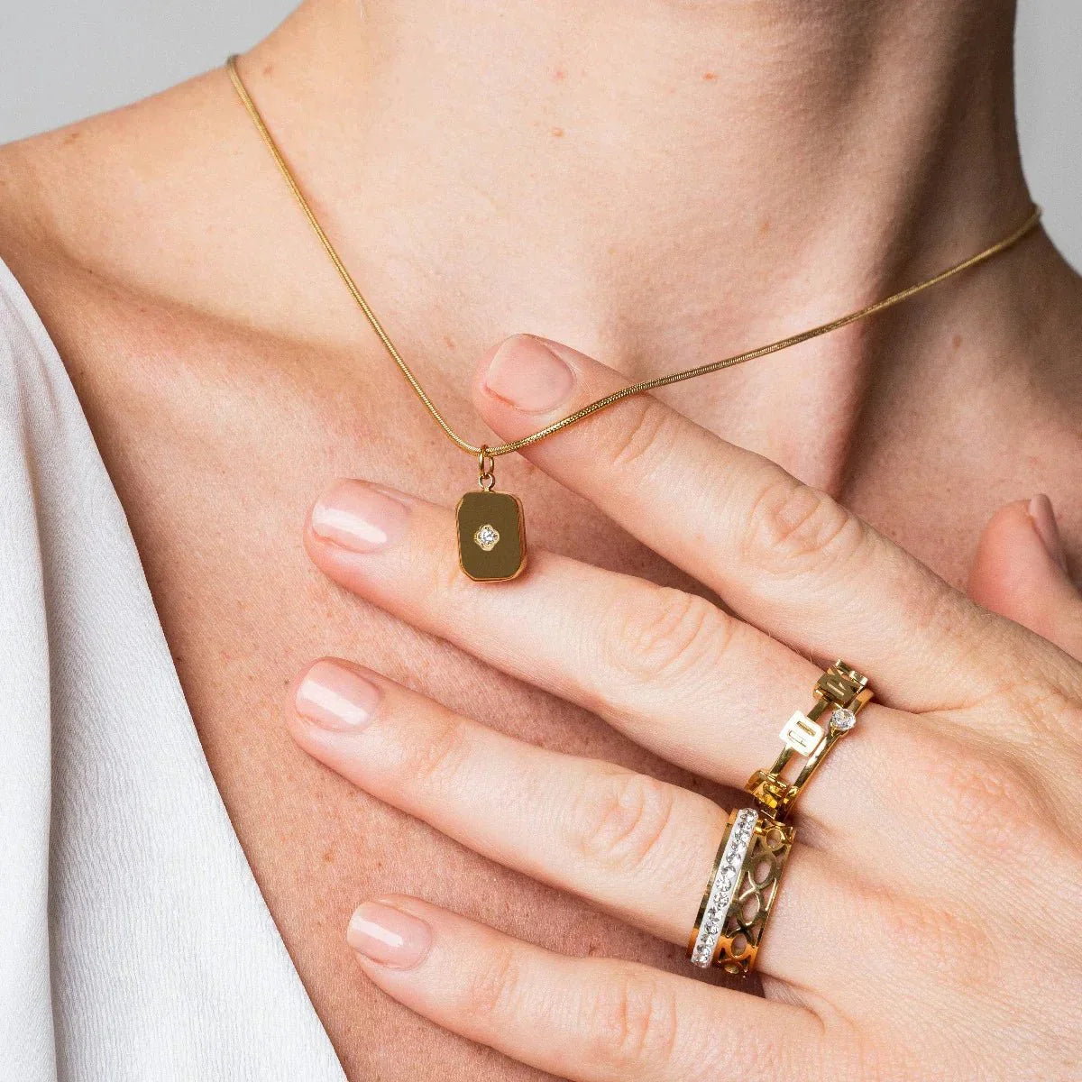 Mosaic Ring Plated in 18k Gold