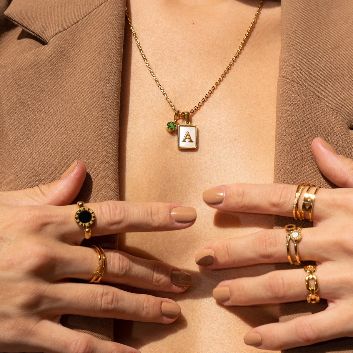 Adjustable Greek Eye Ring Plated in 18K Gold