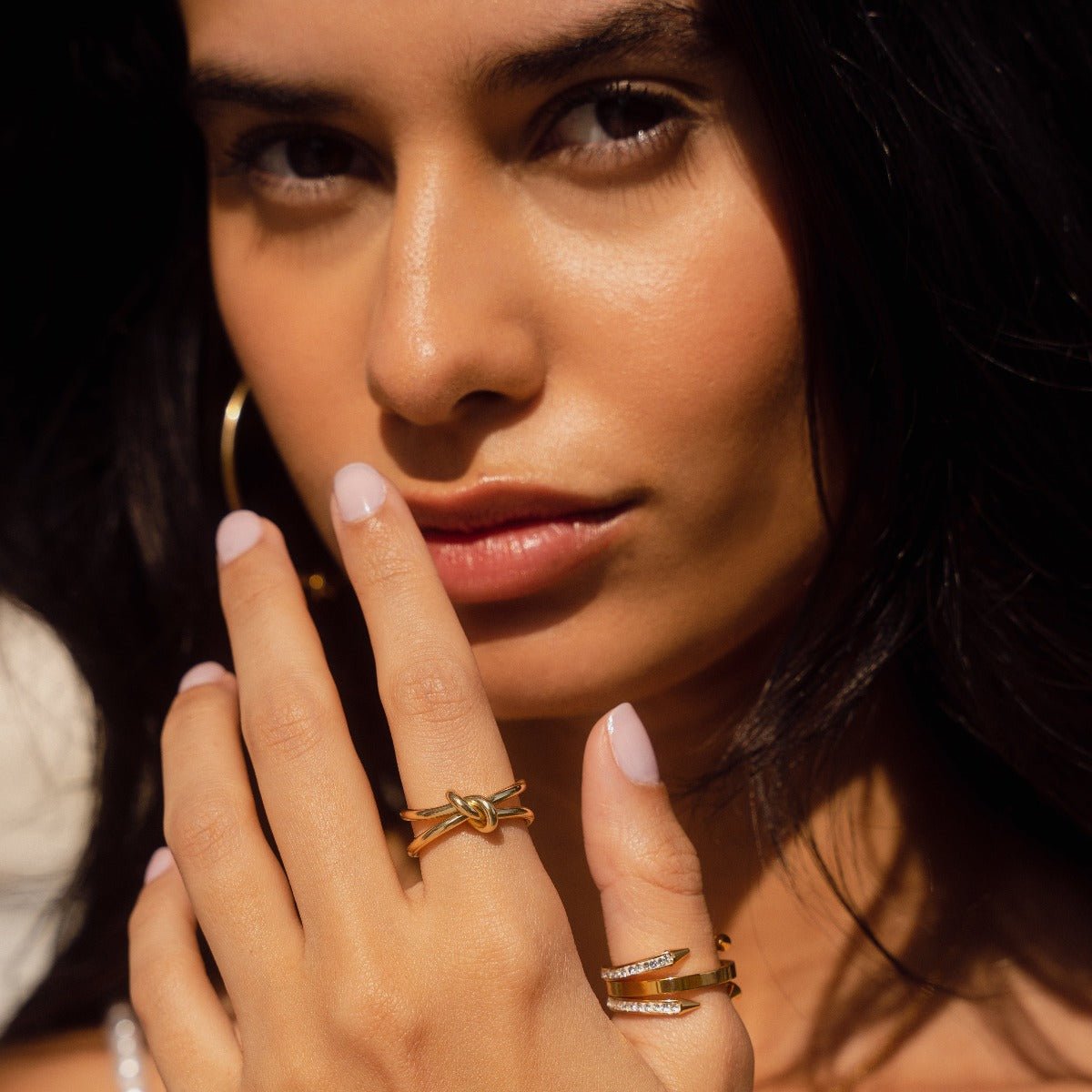 18K Gold Plated Nail Ring with Points