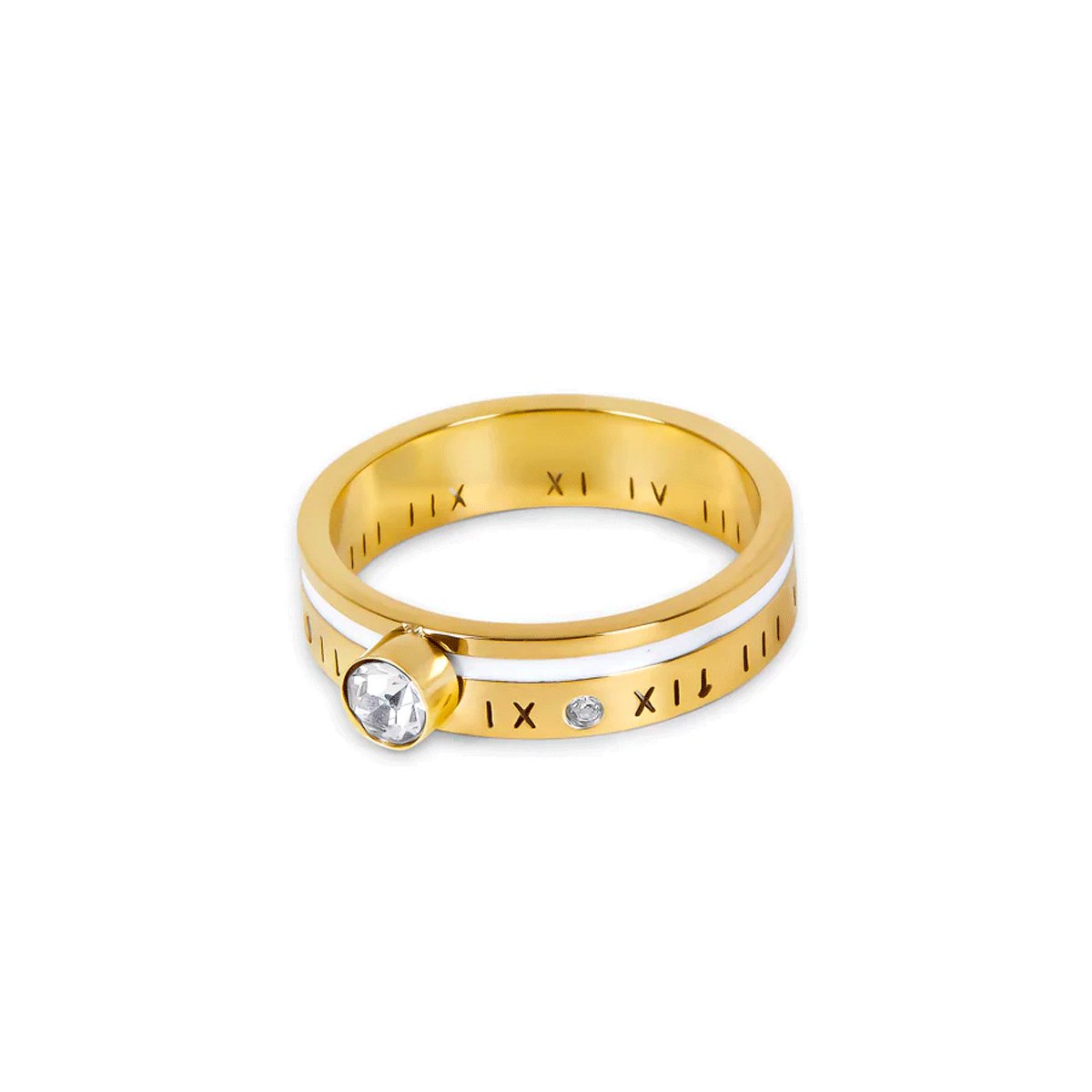 Queen Ring with Crystal Stone, 18k Gold Plated