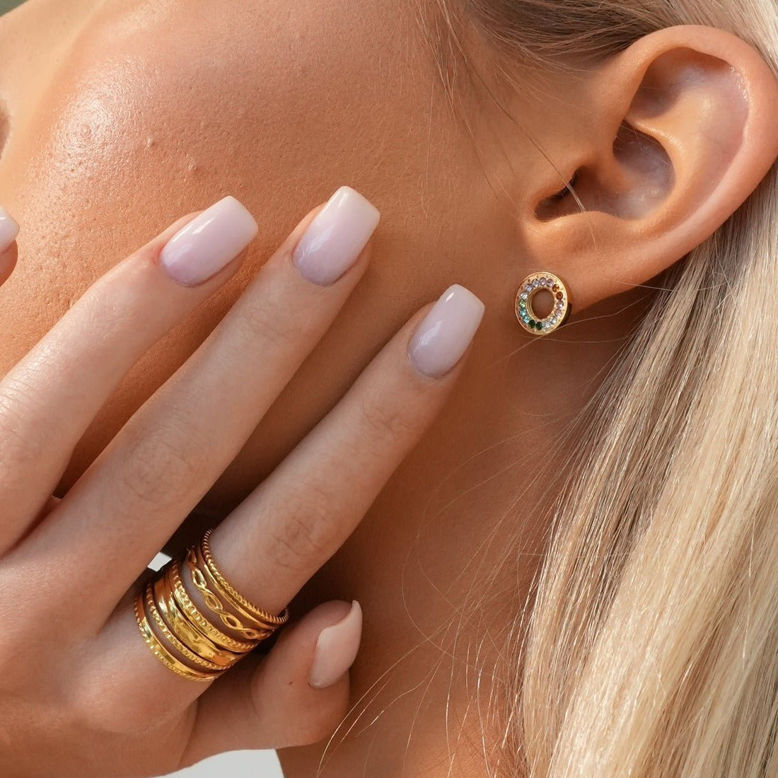 Royale Adjustable Ring Plated in 18k Gold