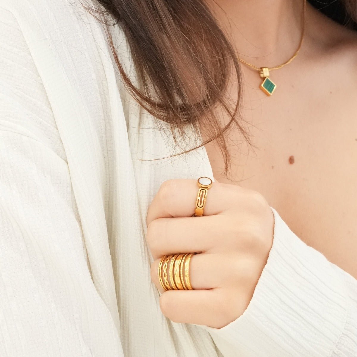 Royale Adjustable Ring Plated in 18k Gold