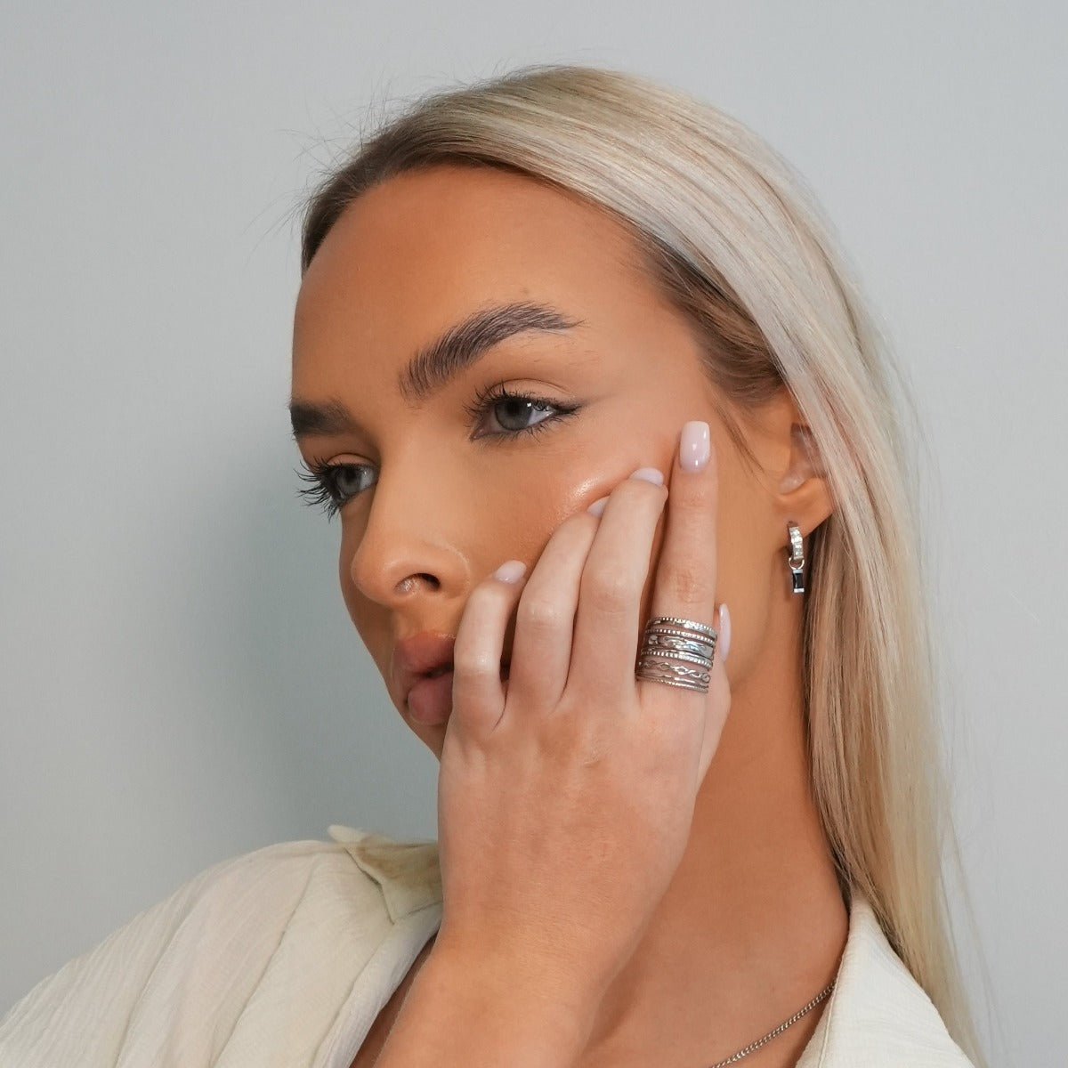 Royale Adjustable Ring - Silver