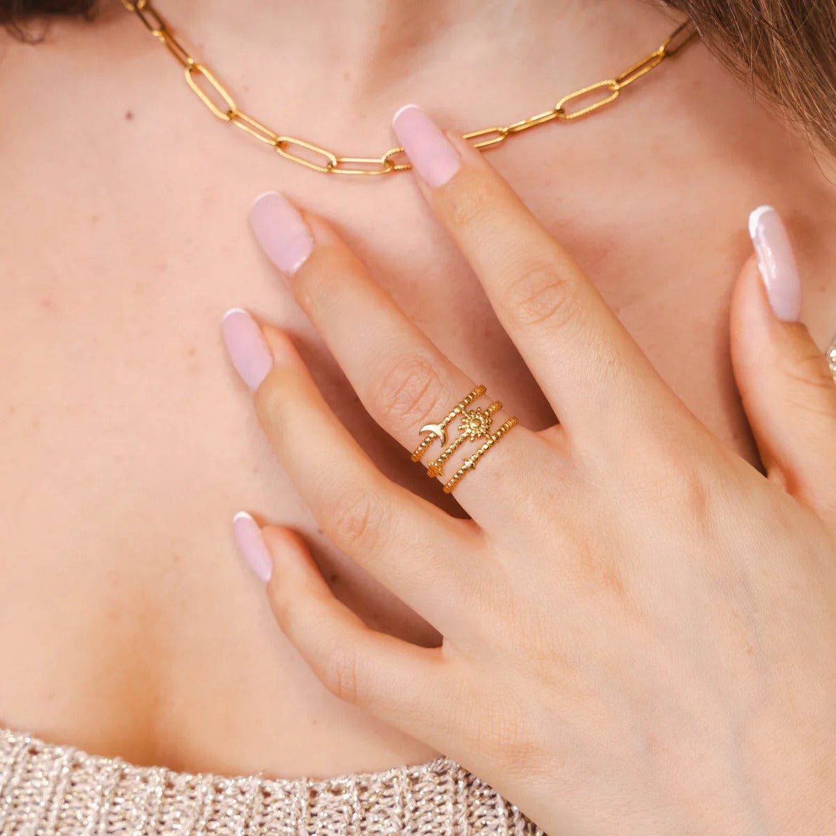 Sky Adjustable Ring Plated in 18K Gold