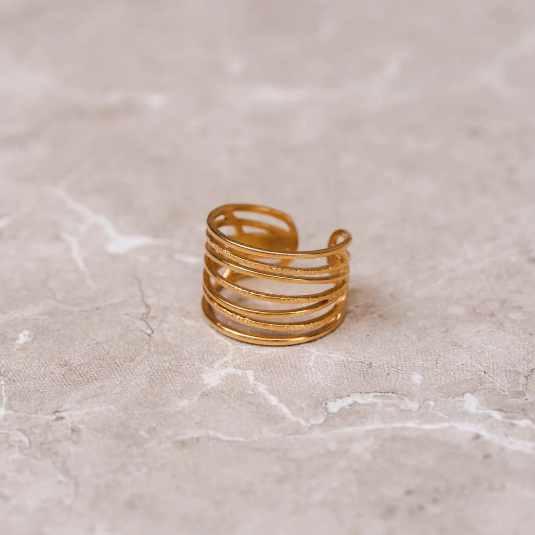 Adjustable Braided Ring Plated in 18K Gold