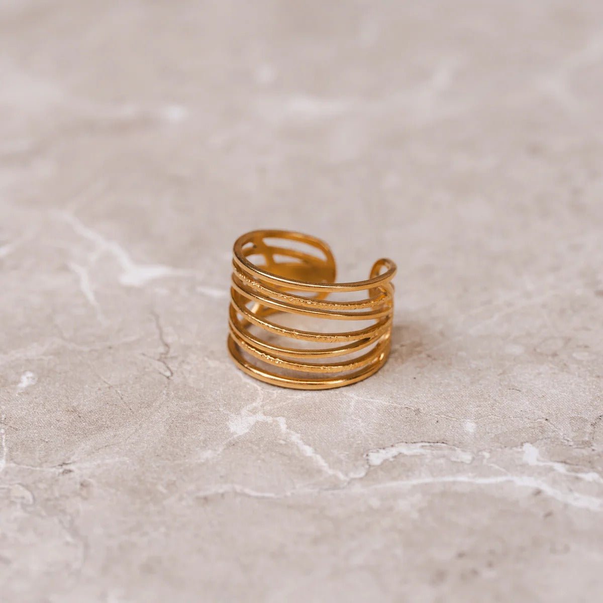 Adjustable Braided Ring Plated in 18K Gold