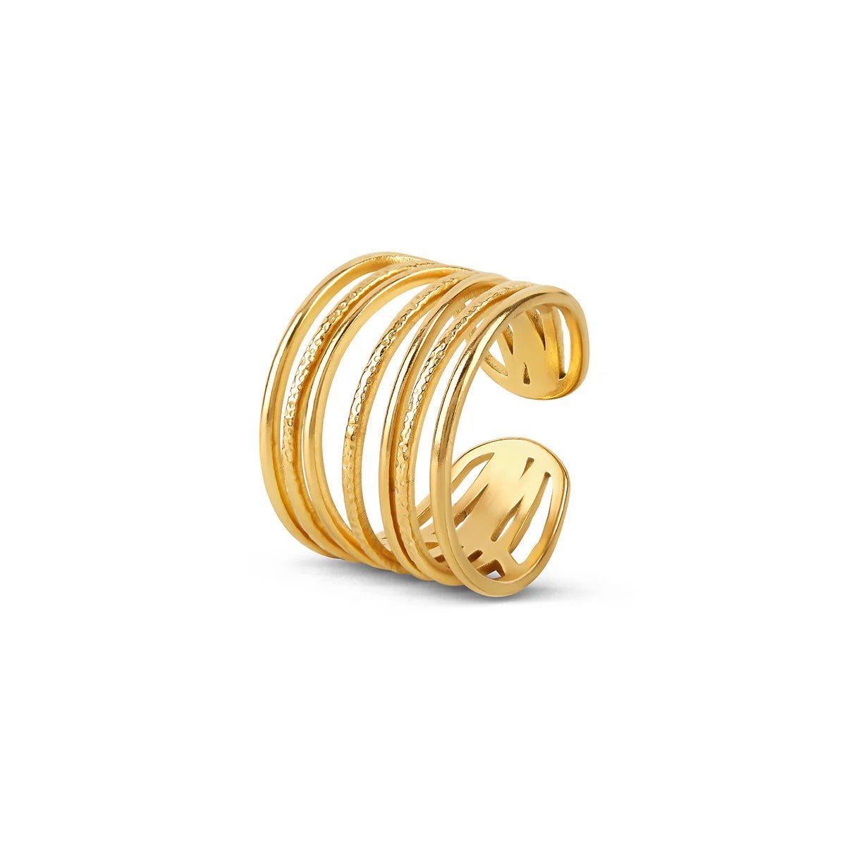 Adjustable Braided Ring Plated in 18K Gold