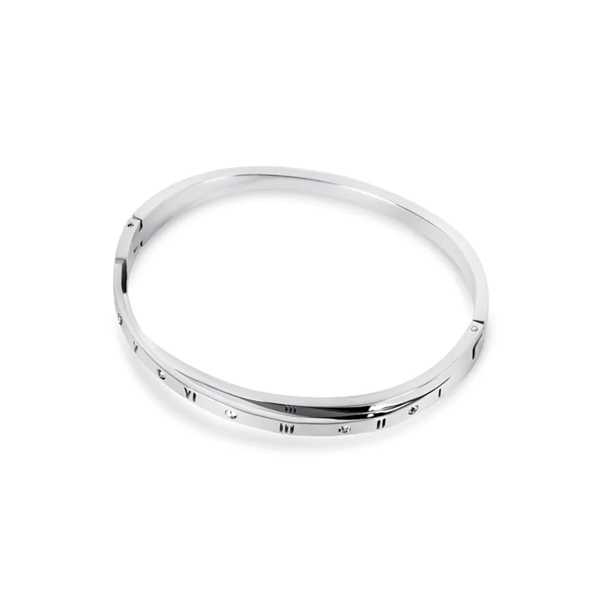 Bracelet with Intertwined Roman Numerals - Silver