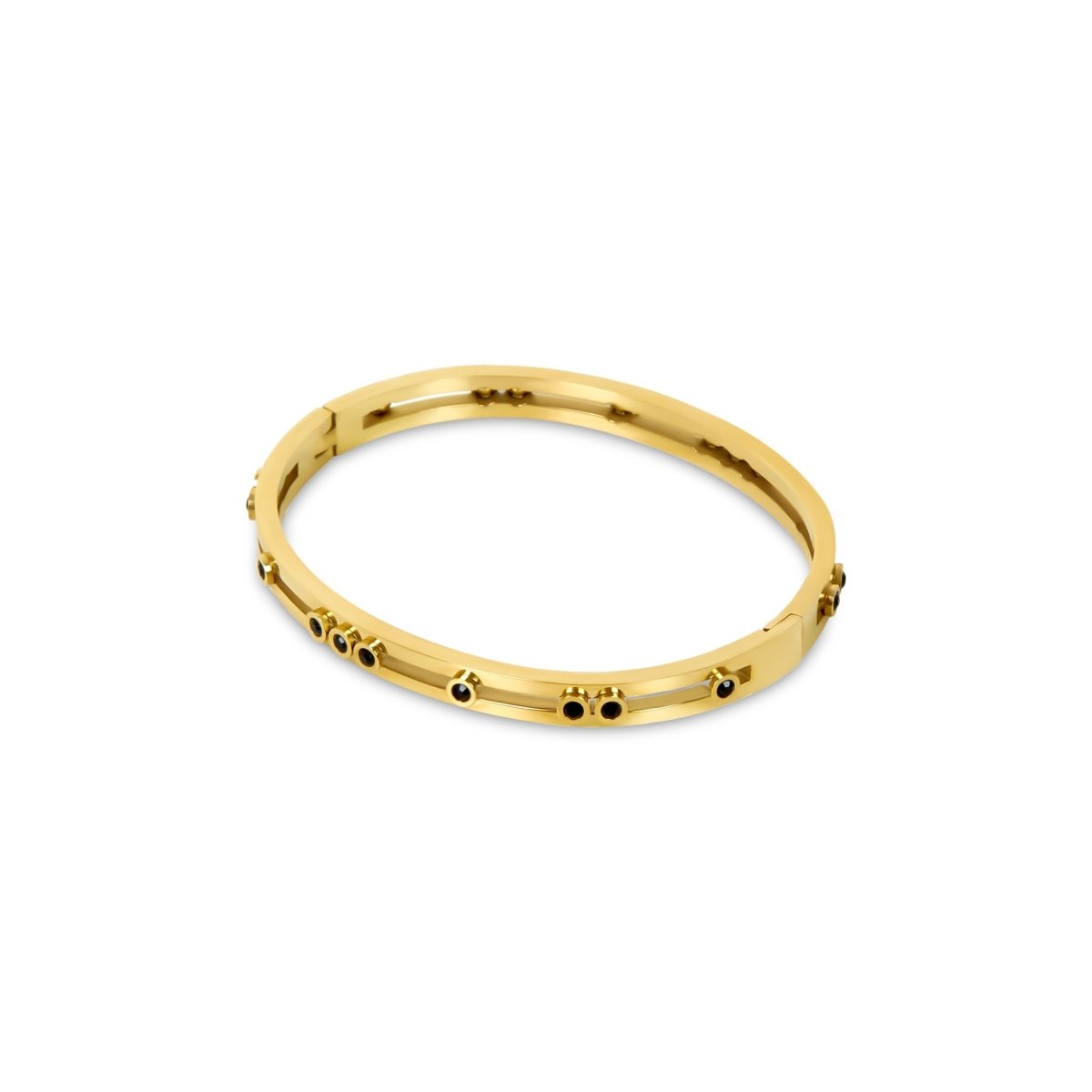 Black Studs Bracelet Plated in 18k Gold