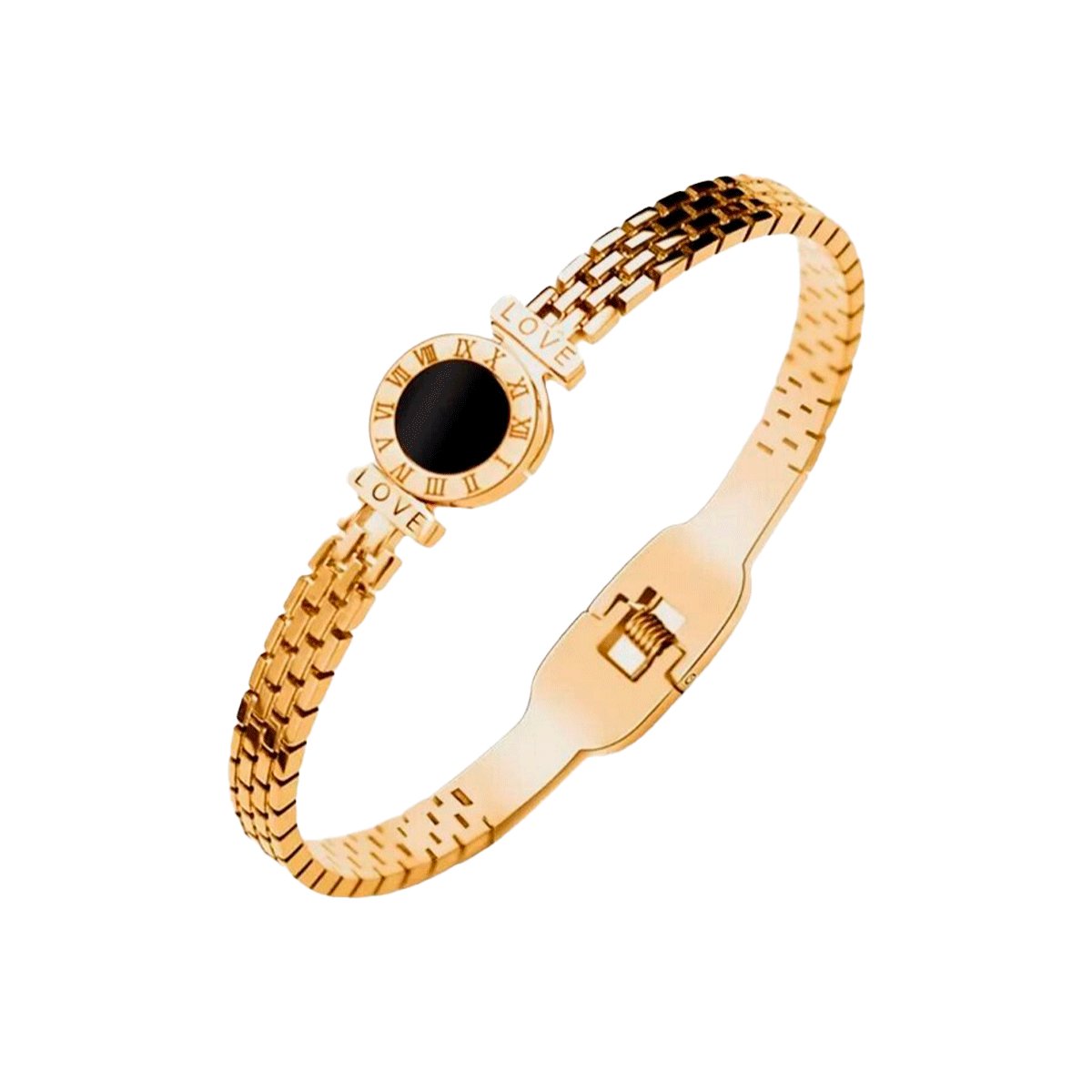 Hera Bracelet with Onyx Stone, 18K Gold Plated