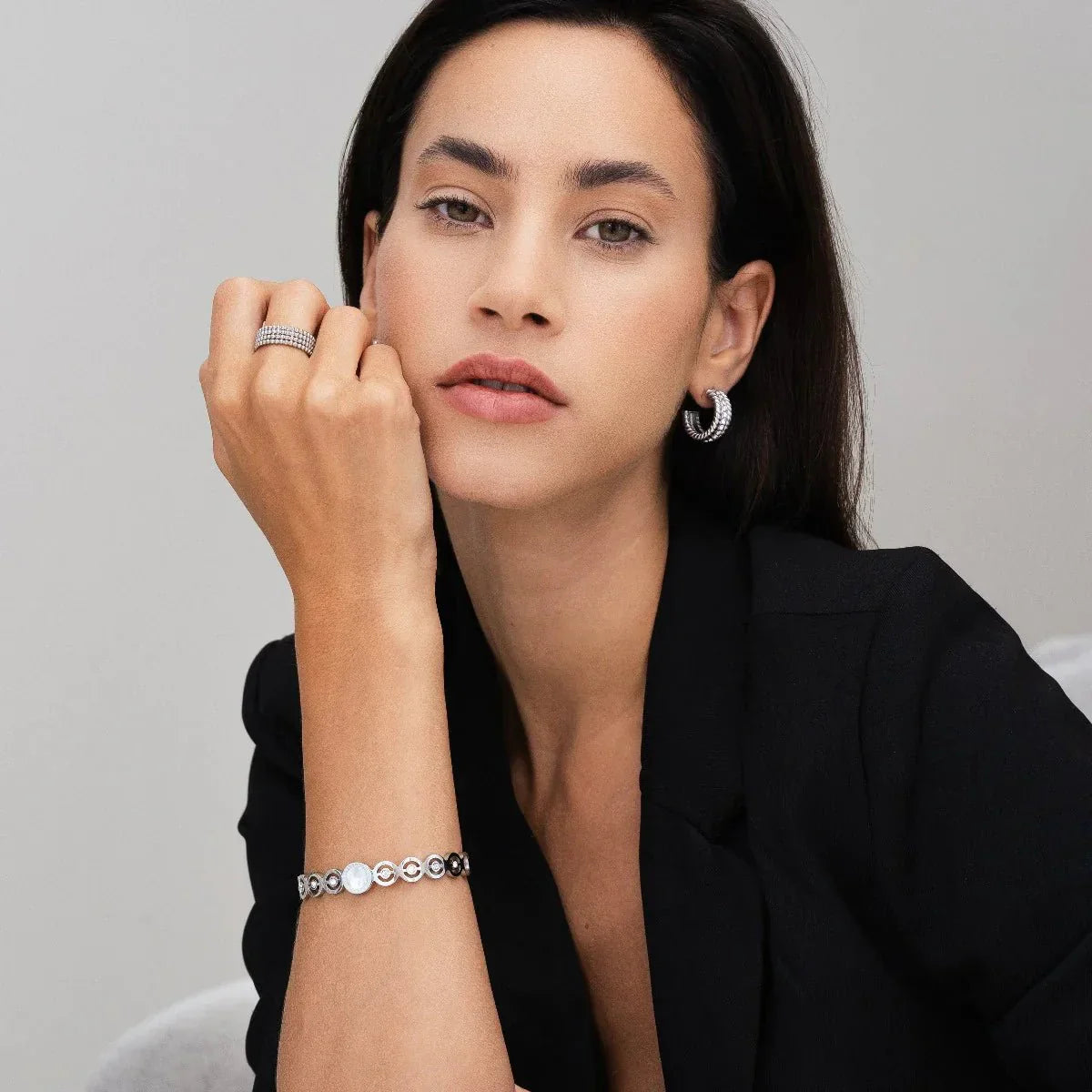 Olivia Bracelet with Cubic Zirconia Stone - Silver