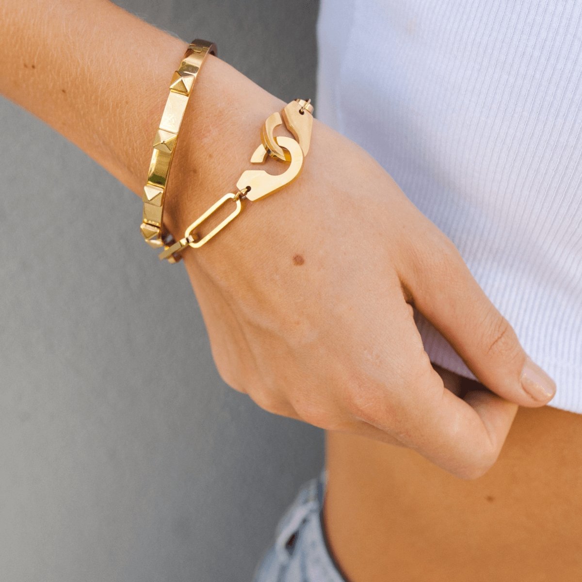18K Gold Plated Studded Bracelet