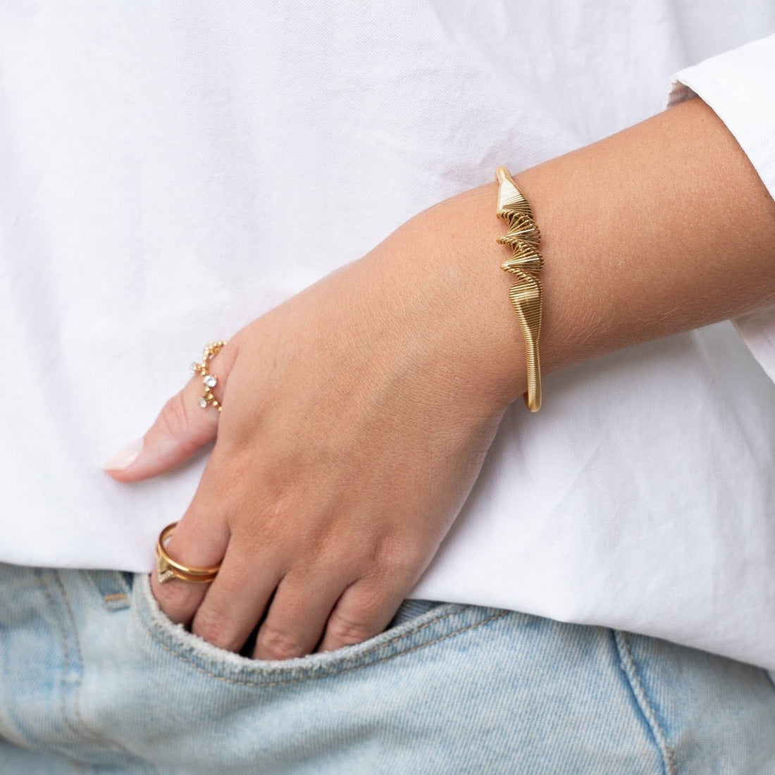 Wave Bracelet Plated in 18K Gold