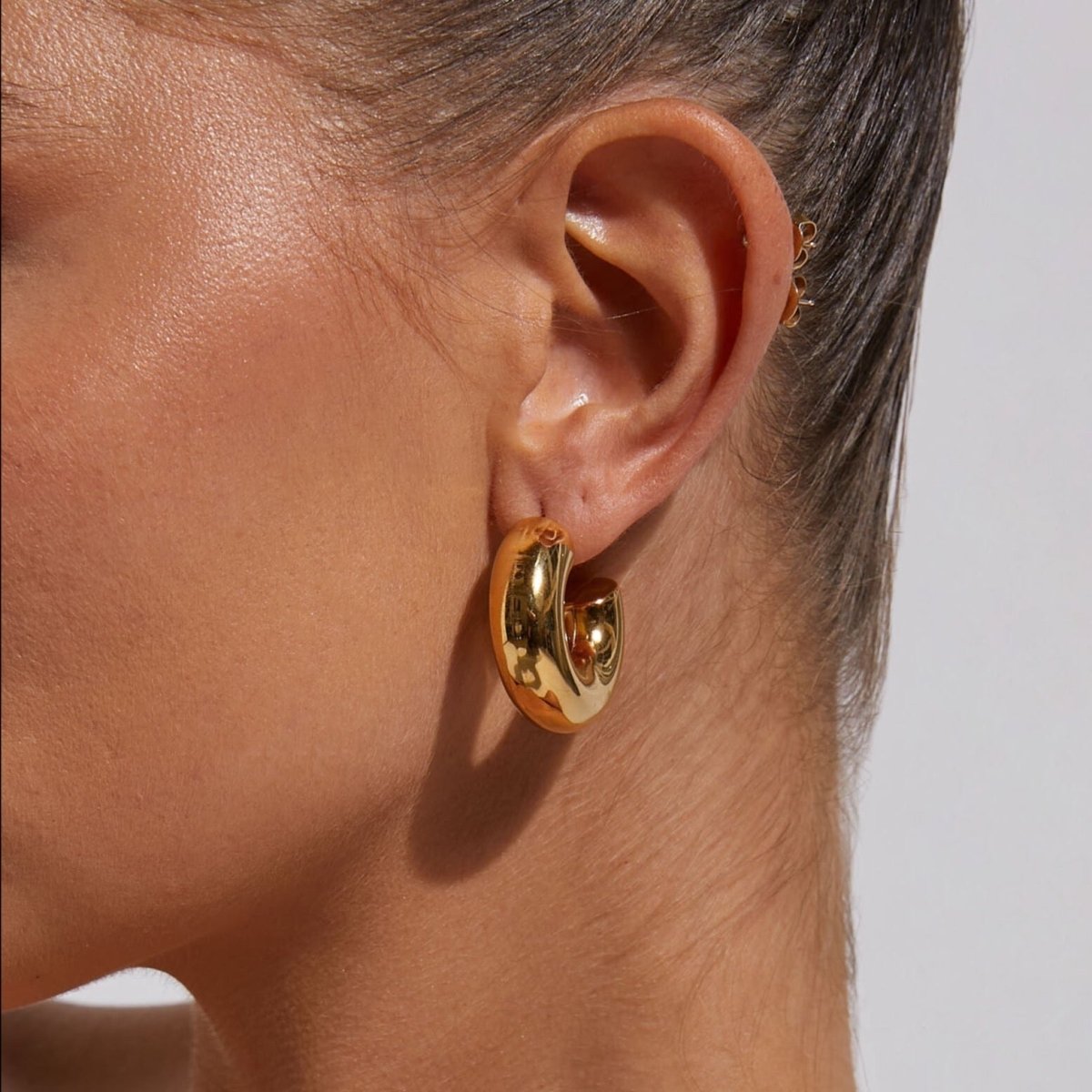 Lola Chunky Hoop Earrings Plated in 18K Gold
