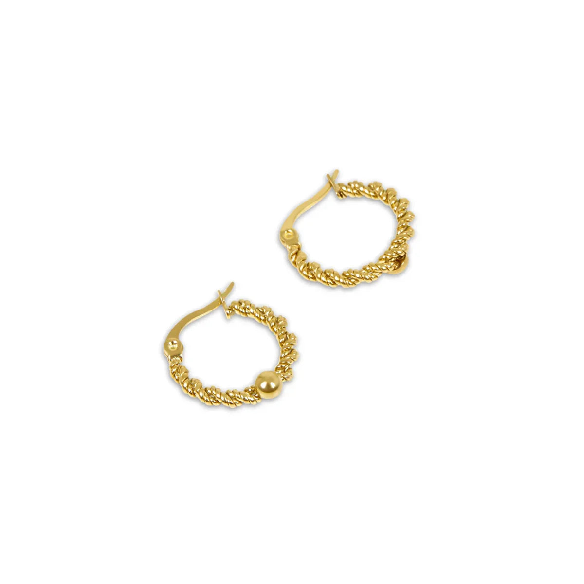 Twist Hoop Earrings Plated in 18K Gold