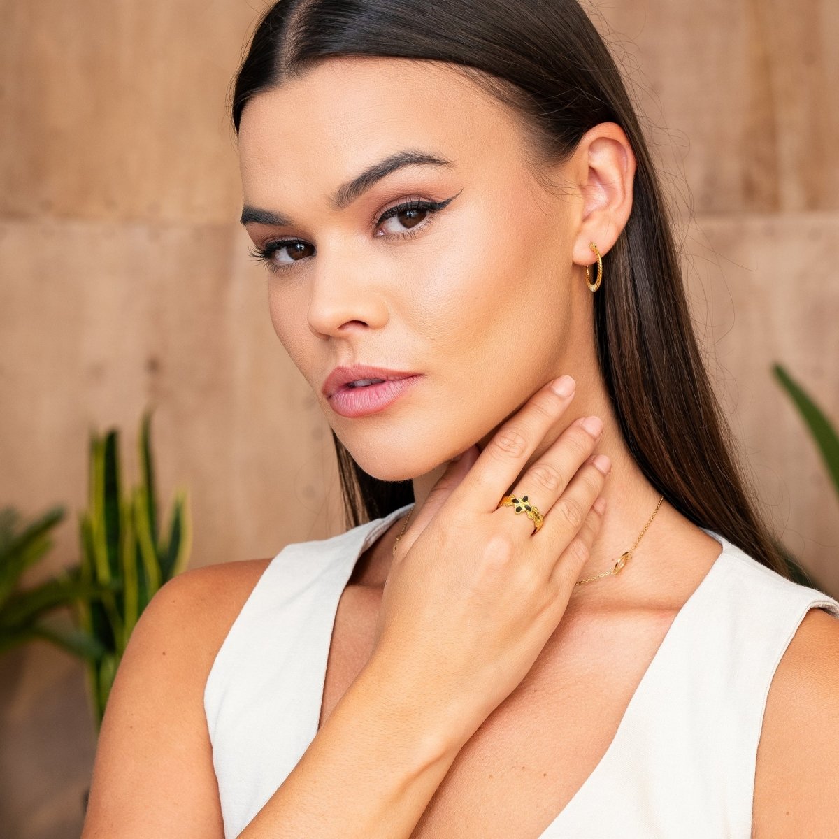 Catania Hoop Earrings Plated in 18K Gold