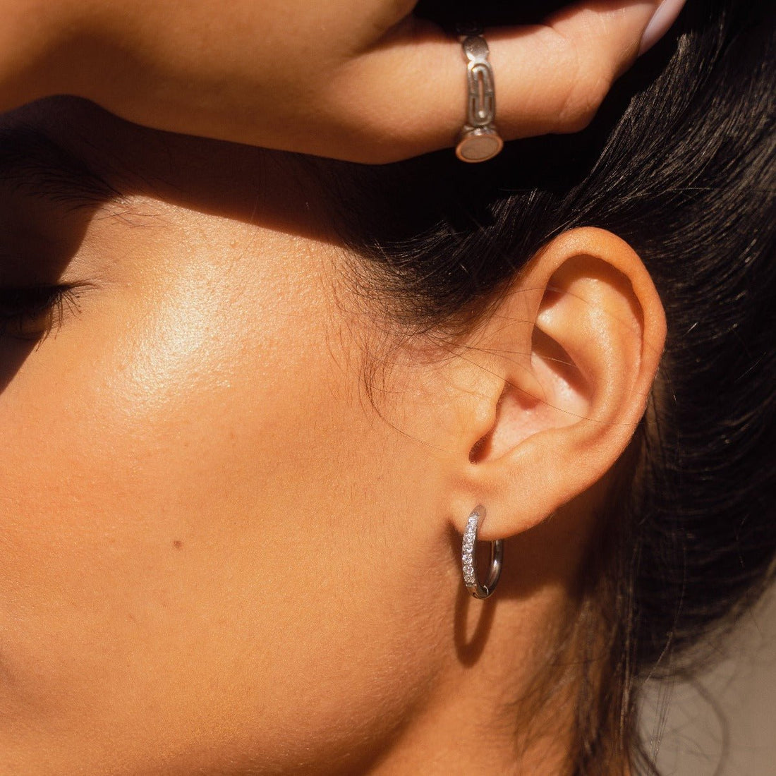 Arielle Hoop Earrings - Silver