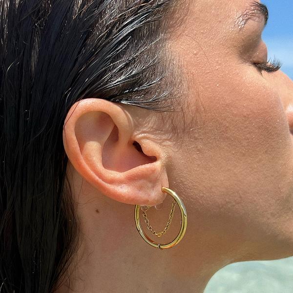 Kite Hoop Earrings Plated in 18K Gold