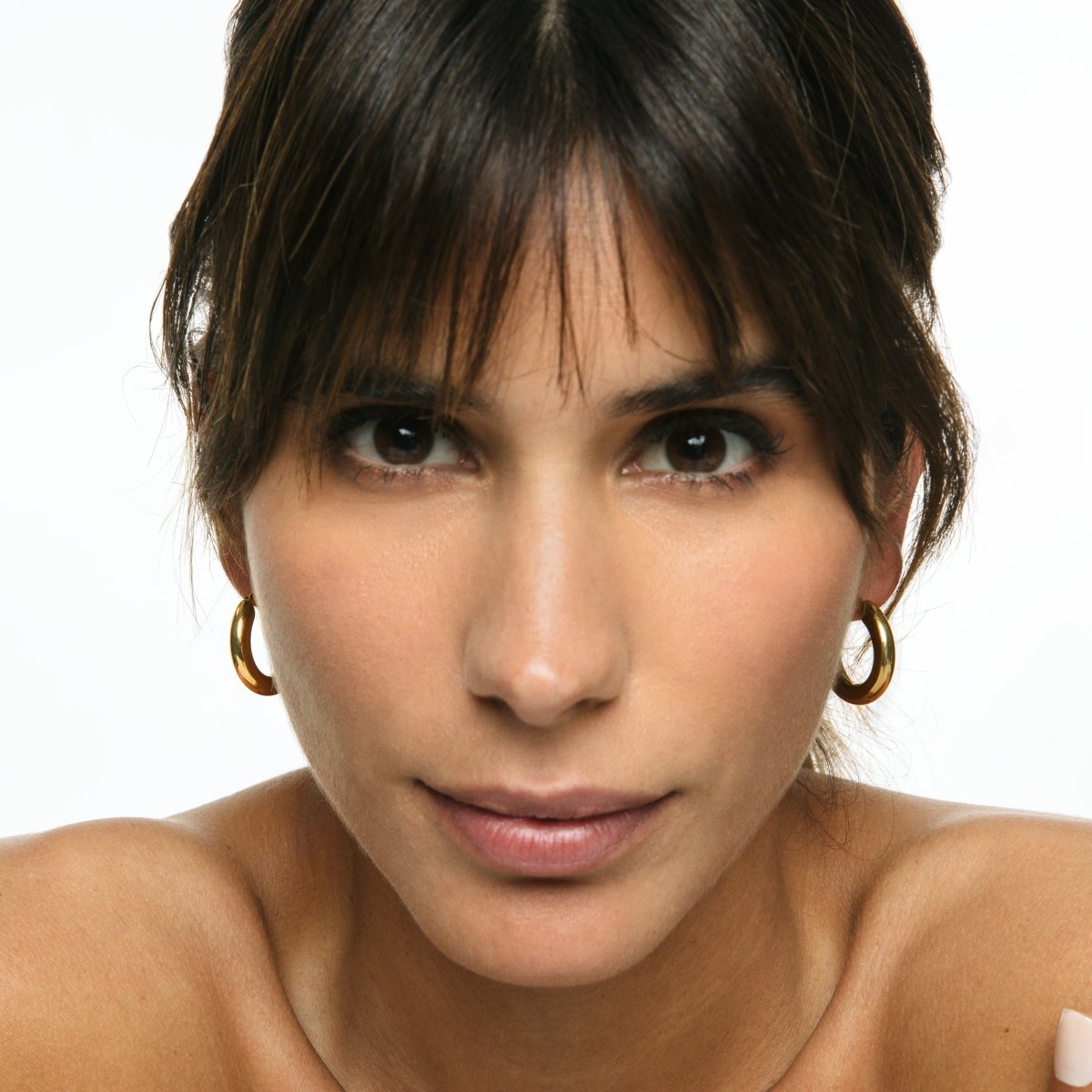 Lele M Tube Hoop Earrings Plated in 18K Gold