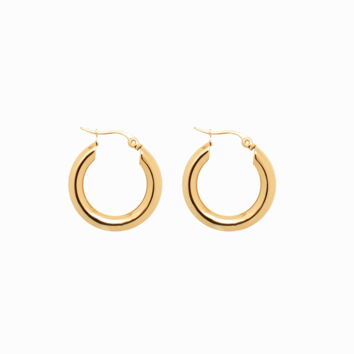 Lele M Tube Hoop Earrings Plated in 18K Gold