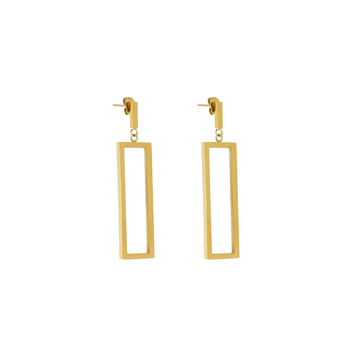 Diana Geometric Rectangular Earrings Plated in 18K Gold