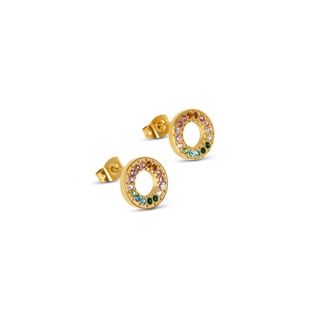 Rainbow Earrings Plated in 18k Gold