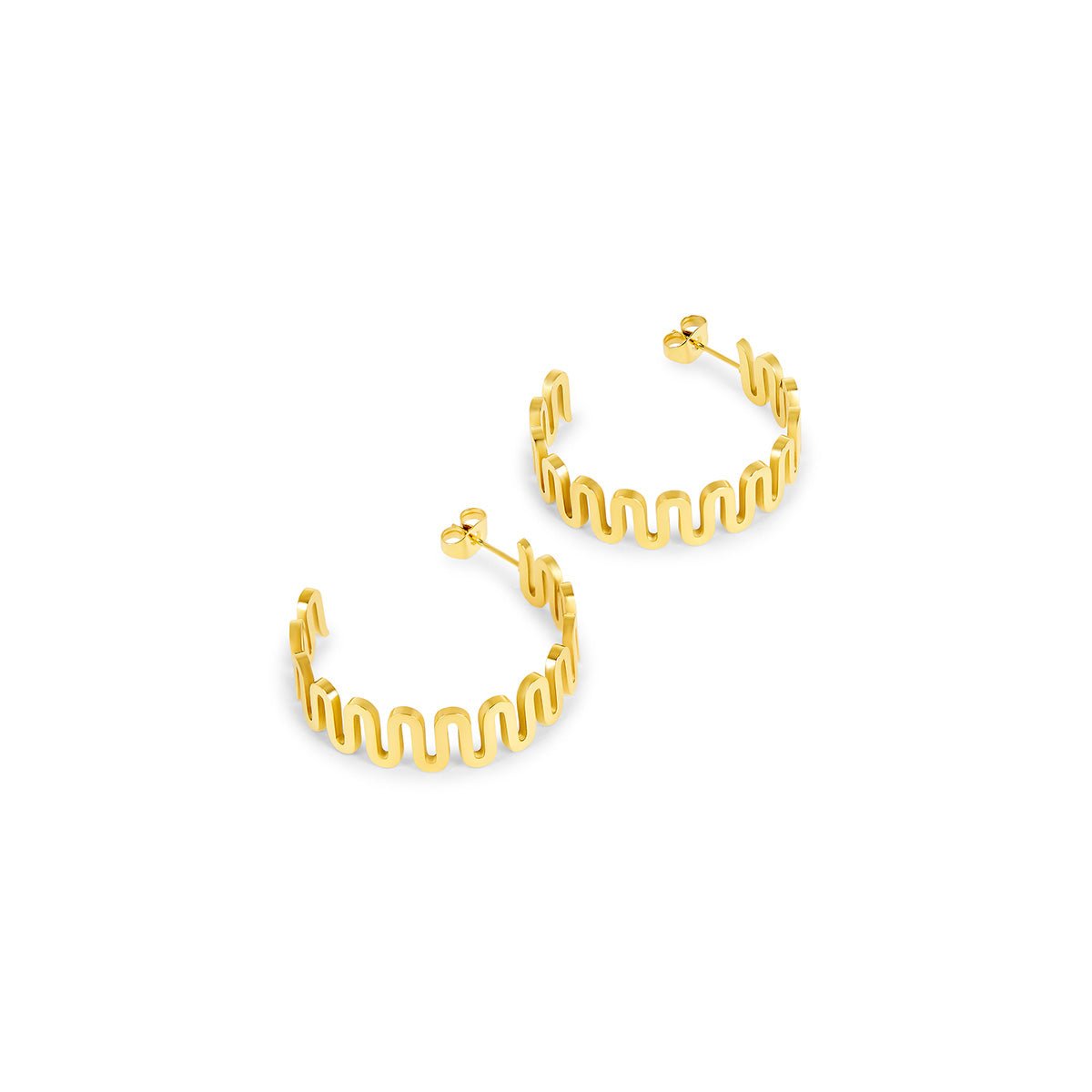 Zig Zag Earrings Plated in 18k Gold