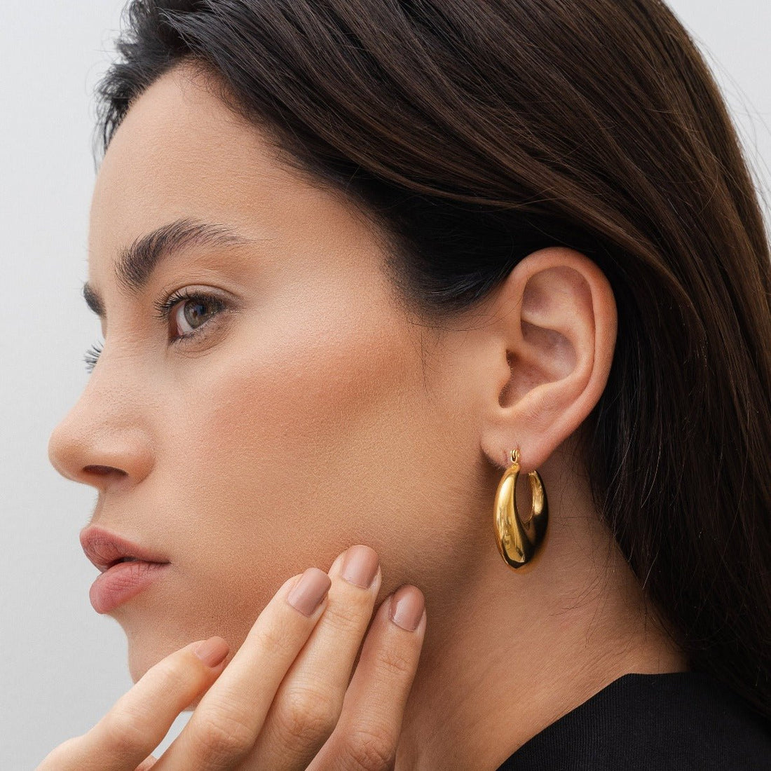 Bold Eva Hoop Earrings Plated in 18k Gold