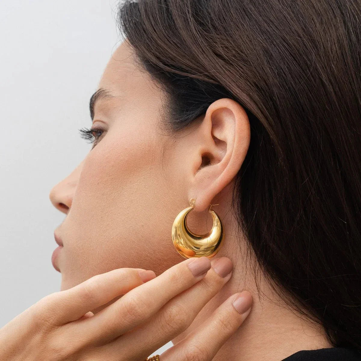 Bold Eva Hoop Earrings Plated in 18k Gold