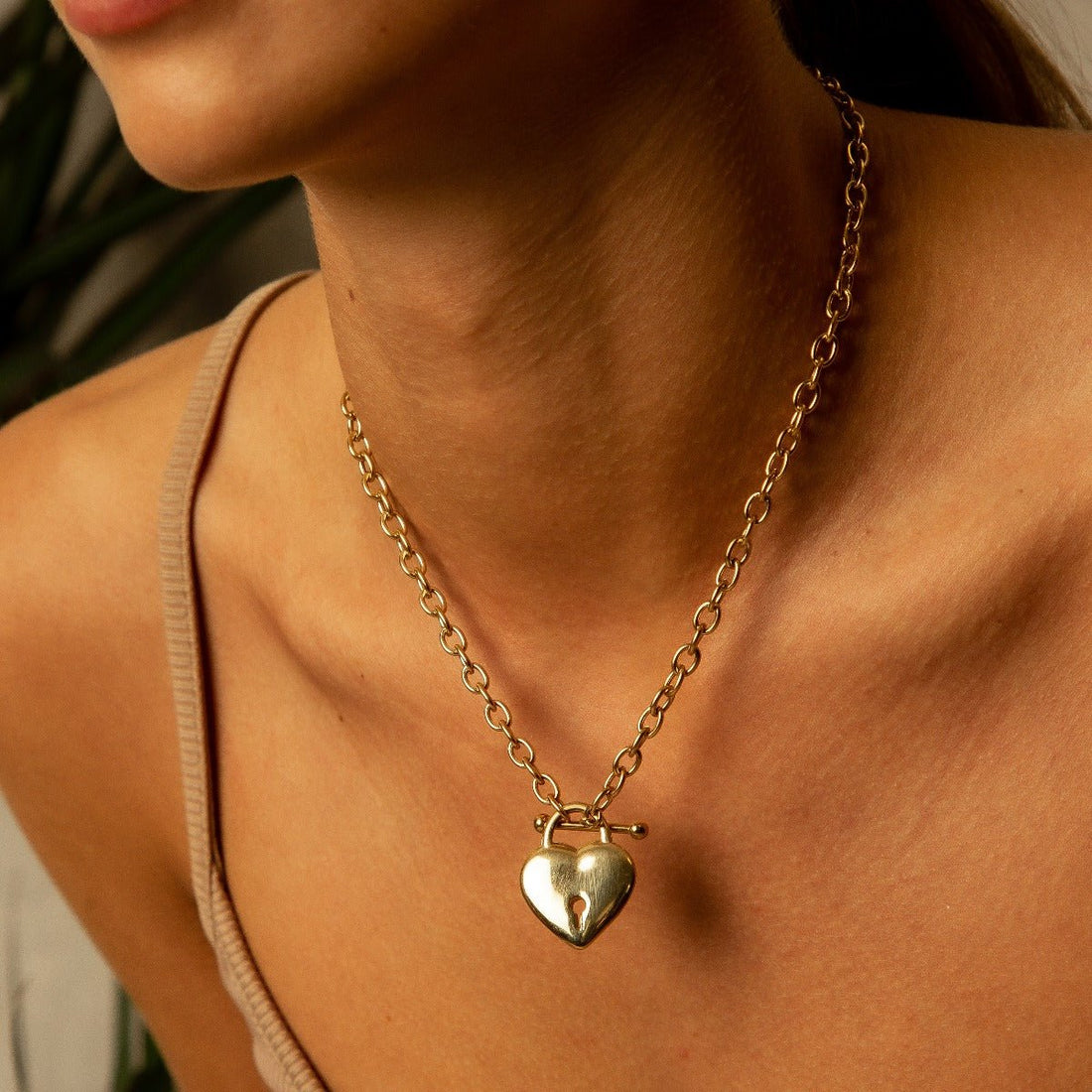Eternal Love Heart Necklace, 18k Gold Plated