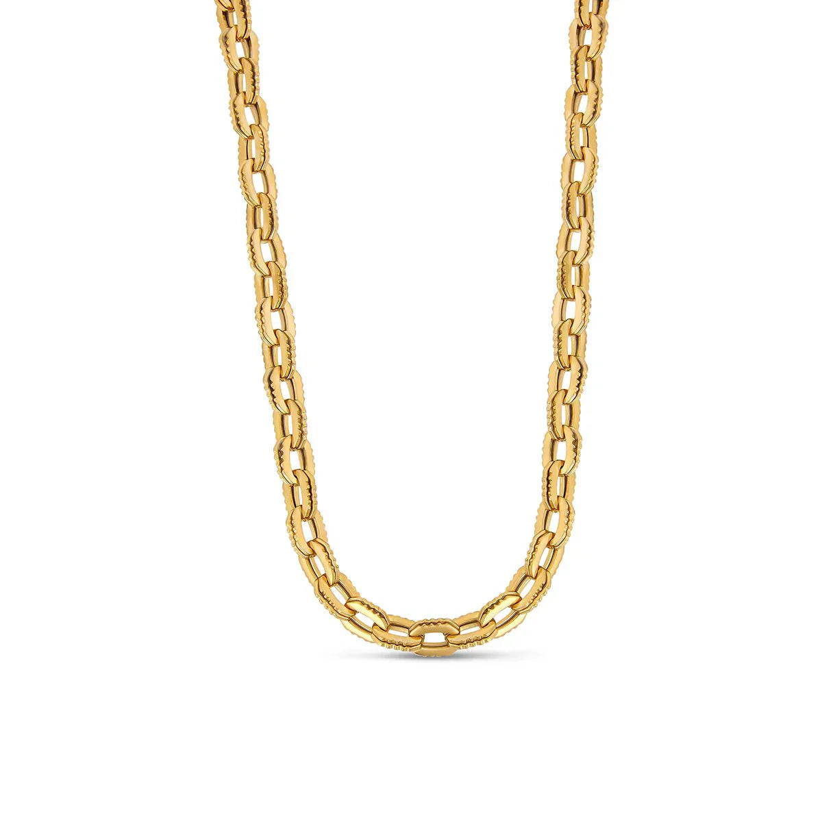 Chunky Link Necklace Plated in 18k Gold