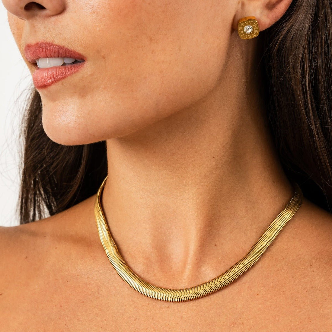 Gaia Mesh Choker Necklace Plated in 18k Gold
