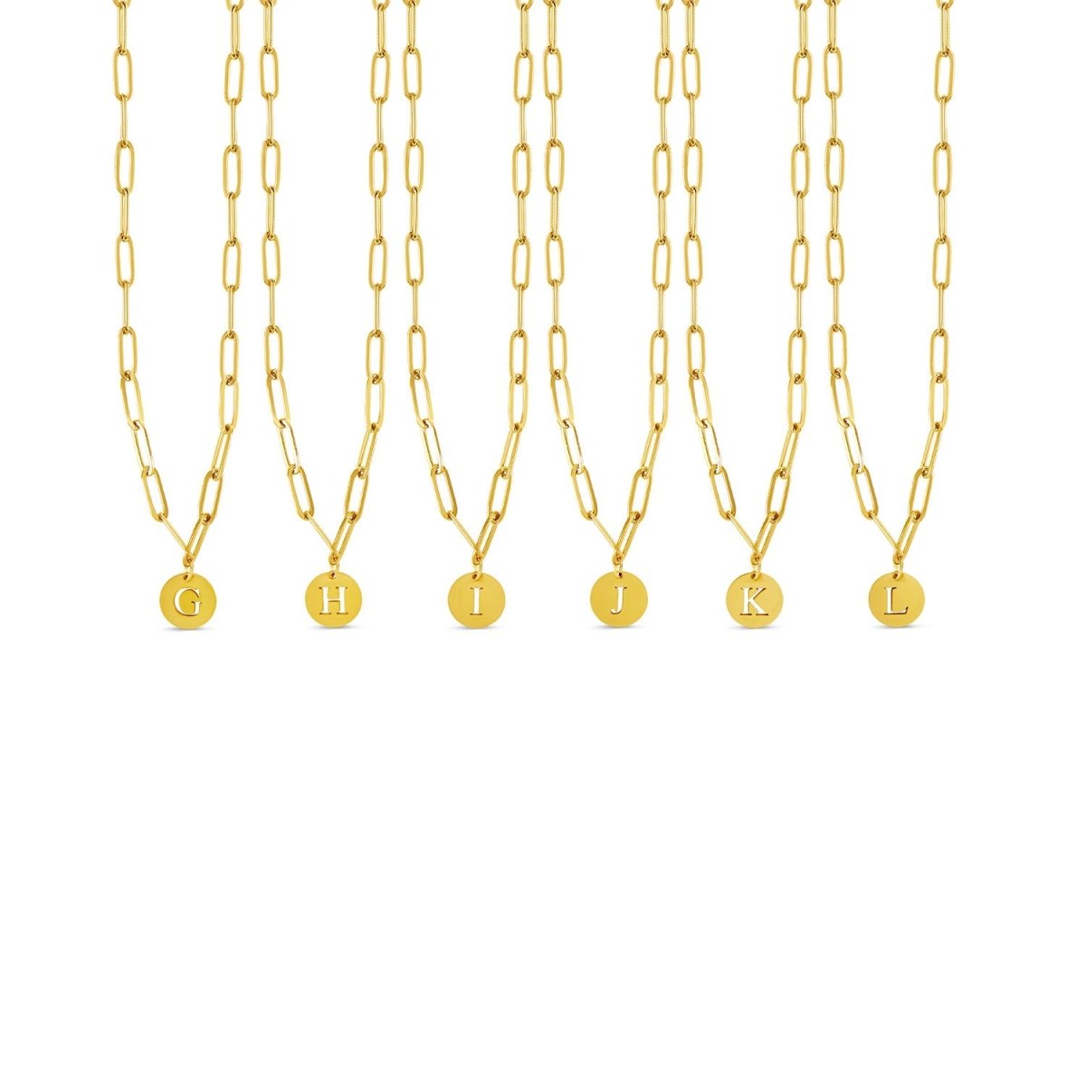 Initial Letter Clip Chain Necklace, 18K Gold Plated