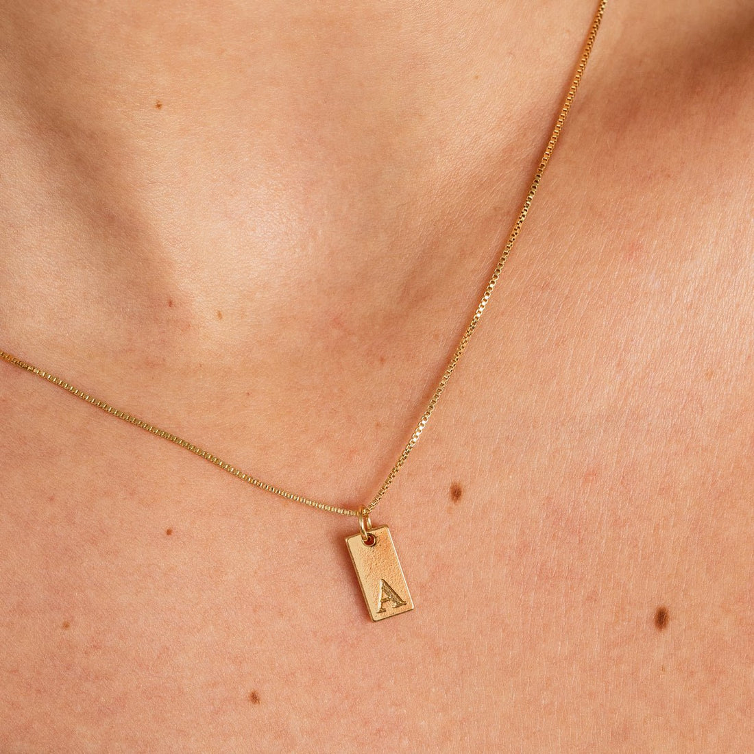 Minimalist Initial Letter Necklace Plated in 18K Gold