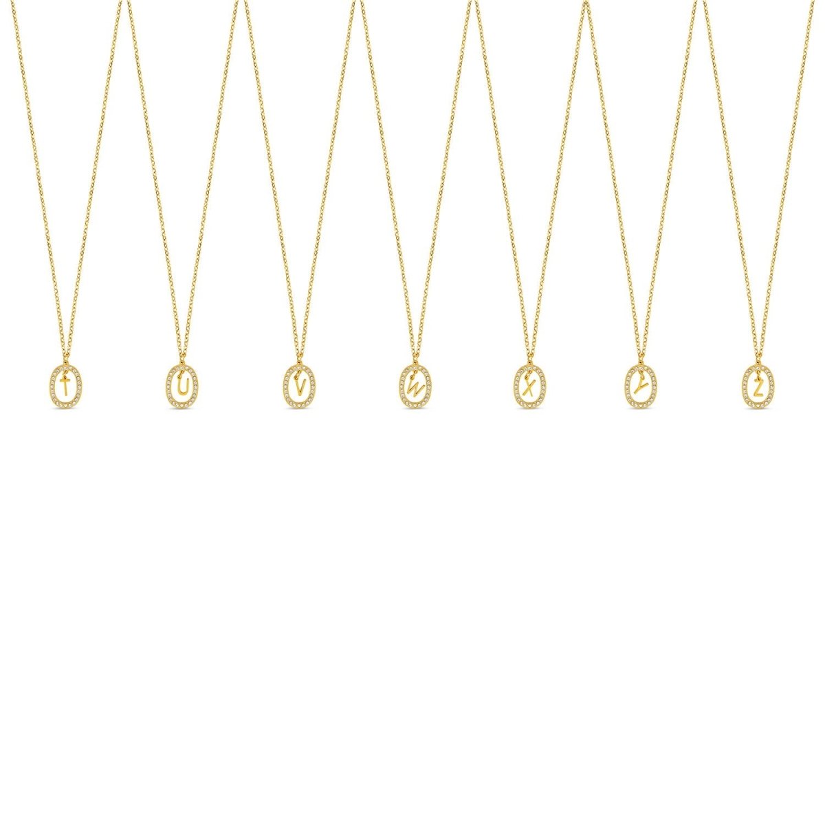 Prism Initial Letter Necklace Plated in 18K Gold