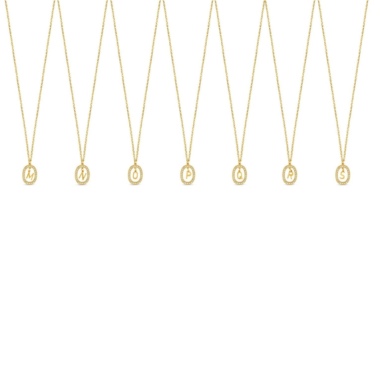 Prism Initial Letter Necklace Plated in 18K Gold