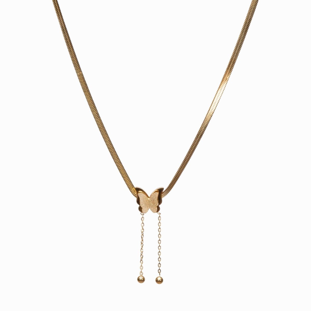 Butterfly Mesh Necklace, Freestyle, 18K Gold Plated 