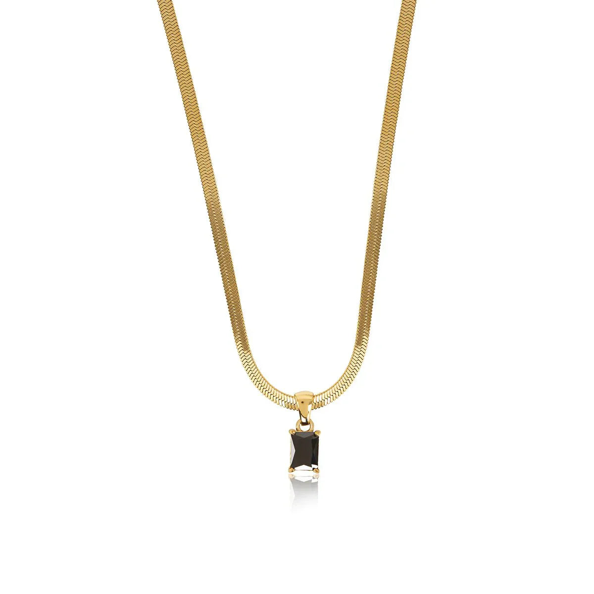 Mesh Necklace with Riviera Pendant, 18k Gold Plated