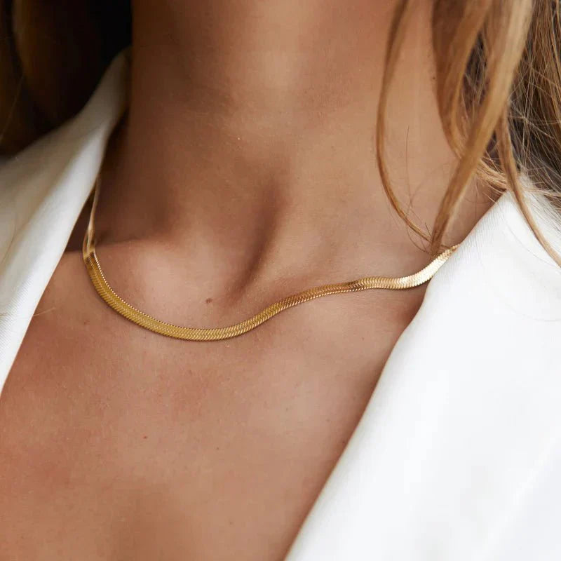 Gold-plated Snake Mesh Necklace in 18K Gold