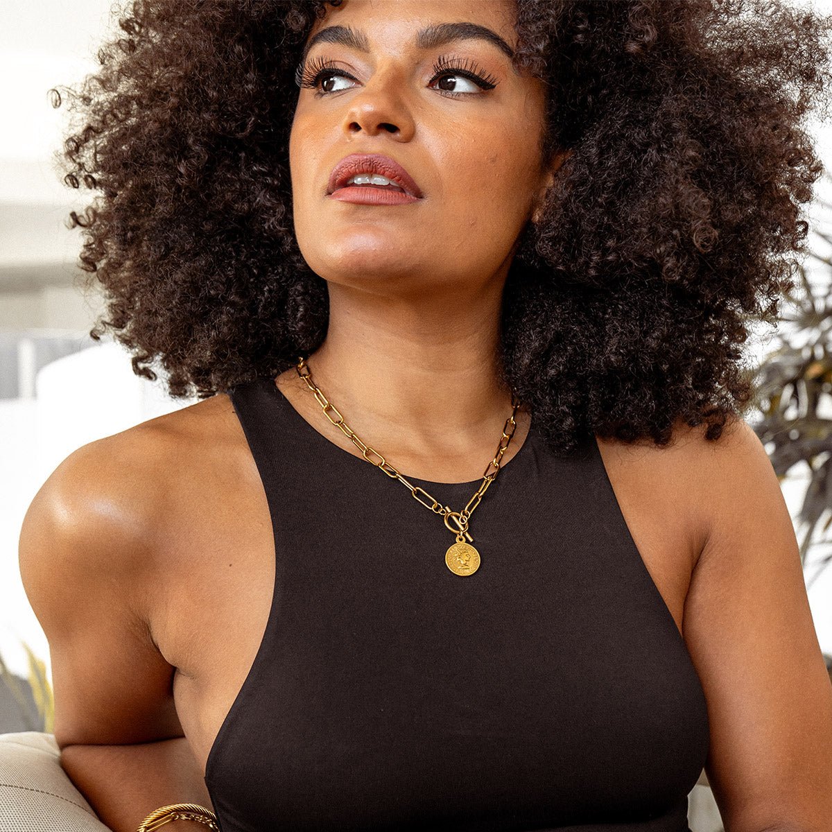 London Cents Necklace Plated in 18K Gold