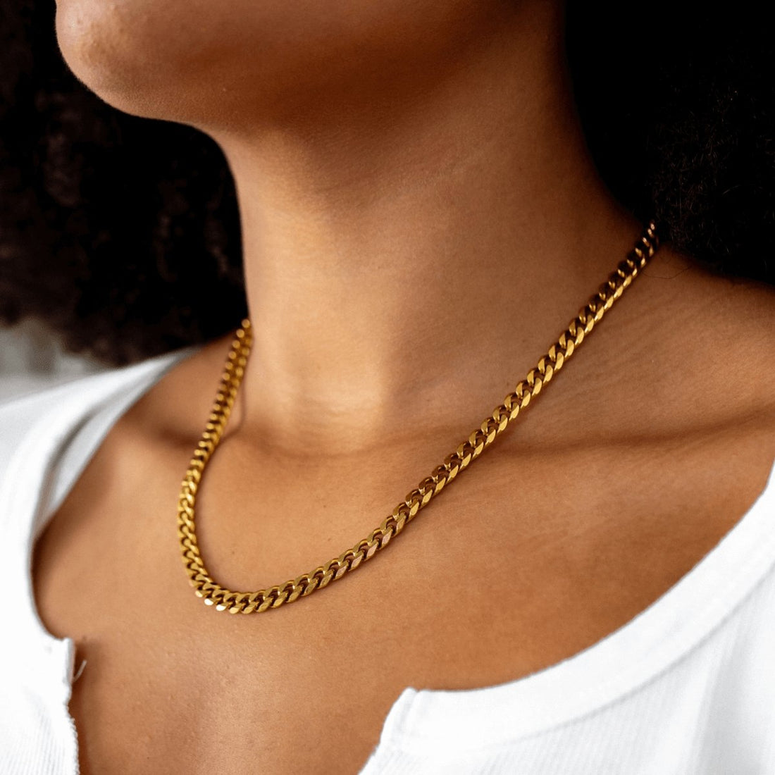 Selenza Cuban Chain Necklace Plated in 18K Gold