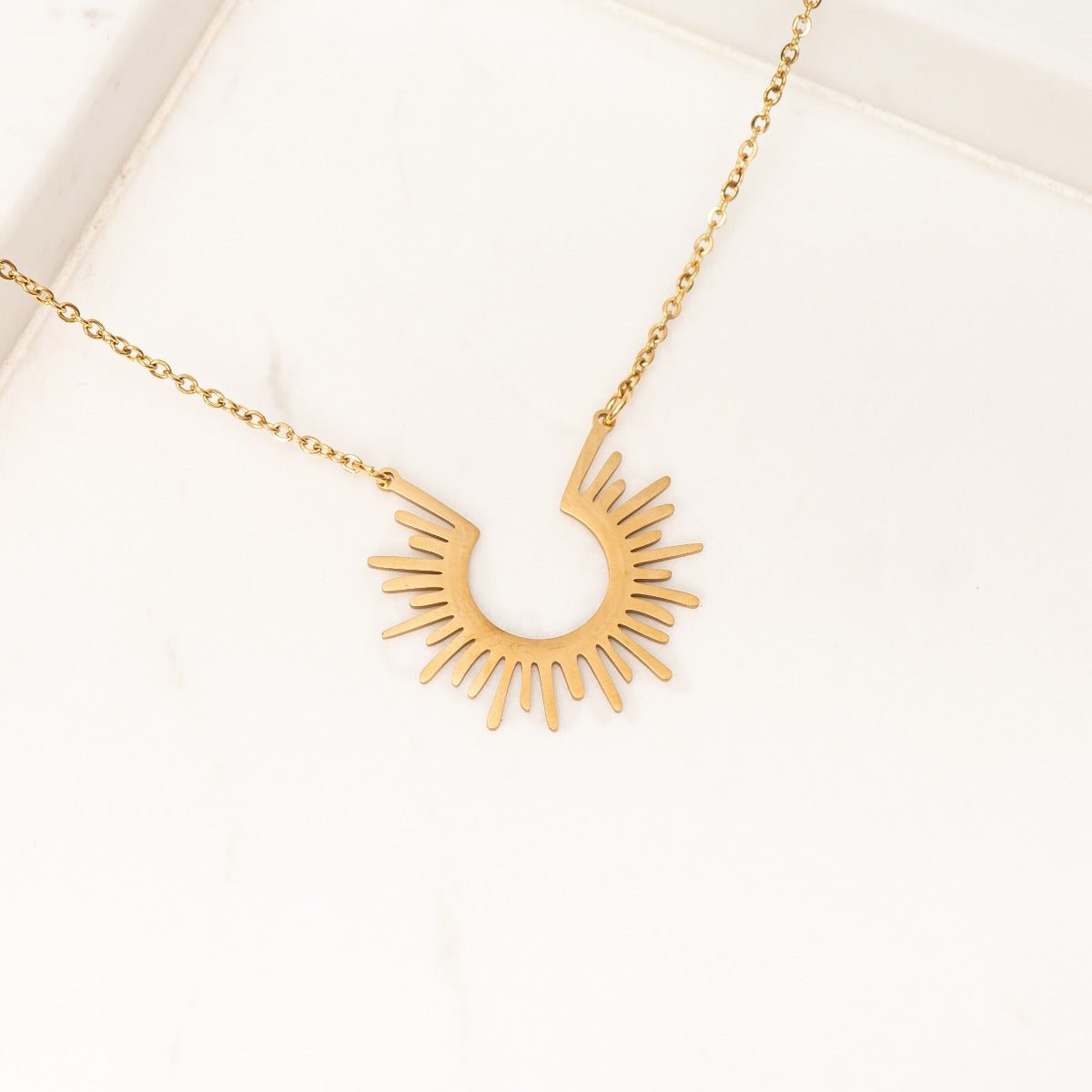 Spike Pendant Necklace Plated in 18K Gold