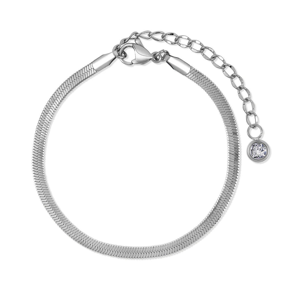 Glamour Cubic Zirconia Bracelet Set - Silver